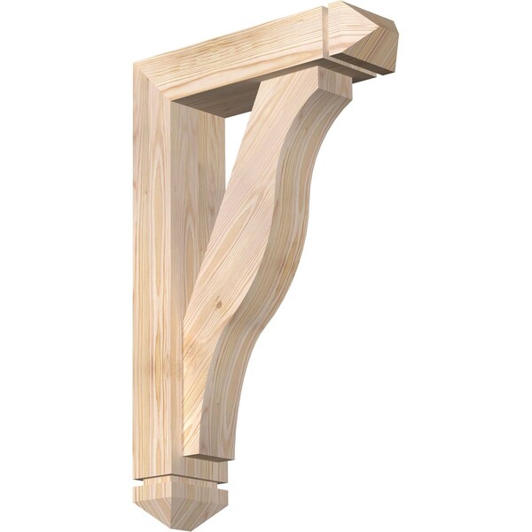 Ekena Millwork Funston Arts and Crafts Smooth Bracket w/ Offset Brace, Douglas Fir, 5 1/2"W x 20"D x 32"H BKT0604X20X32FST03SDF - main